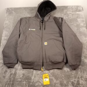 Carhartt Men's Quilted Thinsulate Lined Duck Canvas  Jacket Hooded Gray L NWT